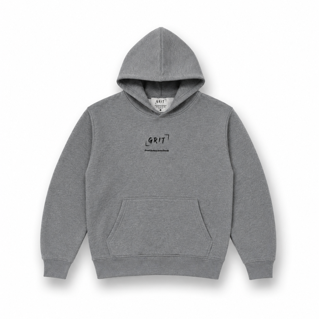 Oversized and relaxed gray performance hoodies